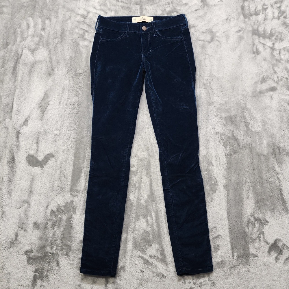 Hollister Jeans Womens 00/W23 Blue Velvet Super Skinny Ankle Jegging Stretch‎